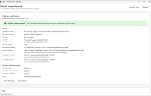 A verification receipt for a rotated file, showing what was checked before the original was replaced.