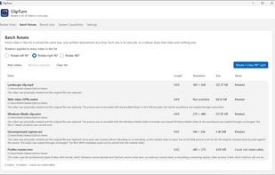 Batch Rotate turns a list of files one at a time and reports what happened to each one.