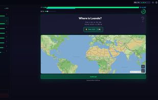 A Geo round. Drop a pin on the world map and get scored by the distance to the real place.