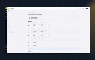 Setting the availability for meetings