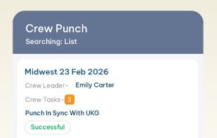 CloudApper Crew Punch Solution screenshot 2