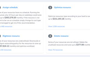 Recommendations that highlight different cases of unoptimized usage