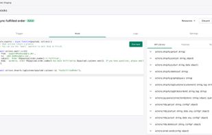 Use actions in your hook's code to connect to the Shopify API, send HTTP requests to 3rd party APIs, send emails, etc.