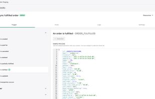 Select the trigger event (webhooks topic) for your hook.