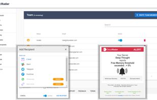 Set up your team and manage alerts - which team members are notified of which problems and developing issues.