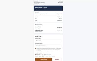 Client signs the proposal online with a legally-binding eIDAS e-signature