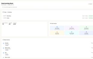 A centralized operations dashboard that gives venue staff a real-time overview of daily bookings, customer activity, and quick actions. Staff can instantly create bookings, add customers, send deposits, send waivers, and communicate with guests from one unified interface.