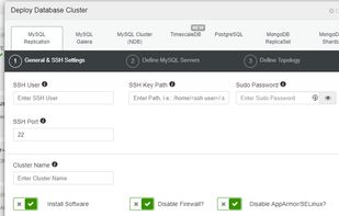 ClusterControl Deployment Wizard