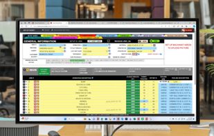 Main dashboard of a setup sheet app.