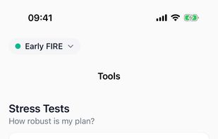 17 analysis tools organized by category: stress tests, tax optimization, income planning, and more