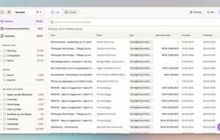 Search and filter 144,000+ public procurement notices by type, status, location, and buyer. Updated in real time.
