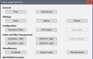 Codec Tweak Tool screenshot 1