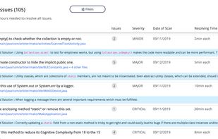 With our code analysis, you not only get the number of issues in the code but also where they are located in your code. With this, you also get suggested solutions for each issue found in your code. This is helpful for the developers to quickly fix the issues and move ahead.