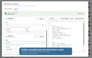 Format and transform structured data locally