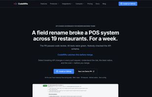 CodeRifts homepage — API contract governance at the PR level