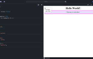 HTML, CSS and JS codes editors generate a preview on right window, with element inspector