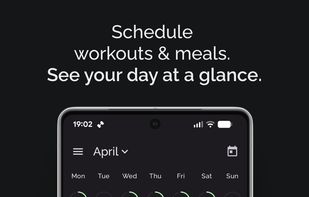 Schedule and receive notification of your workouts, meals, and measurements.