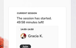 When it's time, join the session.