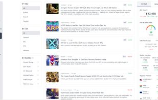 Real-time crypto news feed with Bullish/Bearish/Neutral sentiment tags and coin filters (BTC, ETH, Altcoins). Right panel shows On-Chain data: Fear & Greed Index, CME Futures Gap, BTC Dominance, Altcoin Season Index, Market Cap, and Regional Premium across 10 countries vs Binance price.
