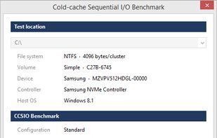 Cold-cache Sequential I/O Benchmark screenshot 1