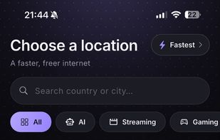 iOS App — Server Selection
Browse available server locations and choose the best connection for your needs.