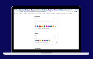 The popup: pick a color for the site you are on, and see every site you have already colored.