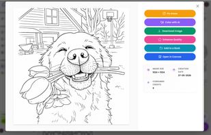 Edit any page with AI: fix areas, enhance quality, add pages to a book, or color it in, all in one canvas.
