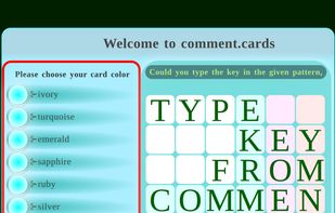 a comment card type website example medium screen