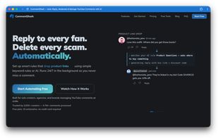 Landing page of commentshark