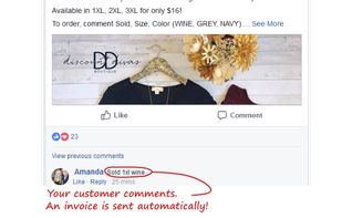 Customers order by commenting "sold"!