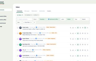 Spam, scam links and abuse hidden, each tagged with the rule that caught it.