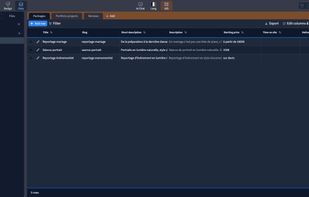 The built-in CMS: a real collection with typed columns, editable rows, filtering and export