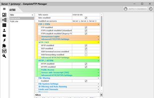 Sites and protocols - FTP, FTPS, SFTP, SCP, HTTP and HTTPS