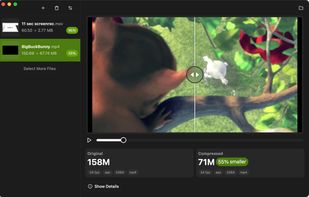 The app shows a side by side visual comparison