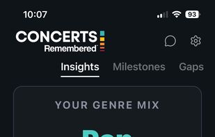 Get stats based on all the concerts you have seen. 