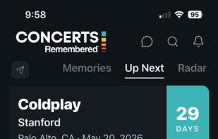 Countdown concerts that you are attending. 