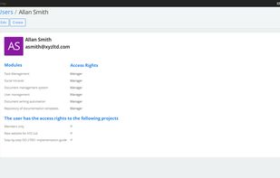 USER MANAGEMENT
When opening an account for your company in Conformio, you become the company administrator with the ability to handle and define all the user roles in one place.
