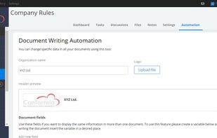 DOCUMENT WRITING AUTOMATION
Save time writing and updating your files with Conformio. Simply input your information once and let Conformio take care of the rest.