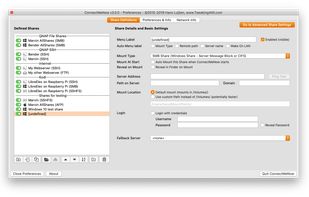 Network shares and SSH connections are user defined.
