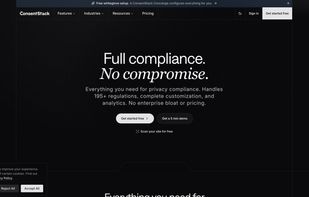 Dark mode cookie consent banner example