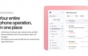 Unified phone operations platform with a shared inbox for inbound calls, outbound calls, and SMS, plus revenue attribution by touchpoint, agent, and campaign, live analytics, and call monitoring in one place.