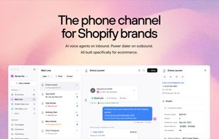 Shopify-native phone platform for ecommerce teams combining inbound AI voice agents, outbound power dialing, SMS, and customer context in one workspace, so brands can manage support and sales conversations from a single place.