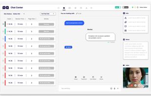 Client feed including chats, recorded messages, form submissions, personal notes and customer profile