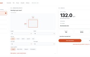 Tile calculator — room layouts, tile sizes and patterns, with tile, grout and thinset estimates.