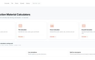Homepage — four free calculators, no signup required.