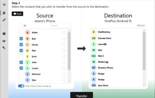 Step 3: Select the contacts to transfer