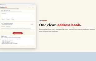 Every contact from every phone and account, merged into one de-duplicated address book on your own computer.