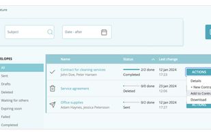 Task management built into contract management — categorized to-dos linked to contracts, with automatic tasks generated for expiring agreements.