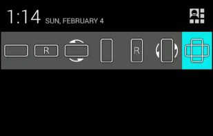 Control panel in the notification bar