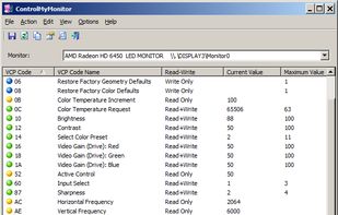 ControlMyMonitor screenshot 1